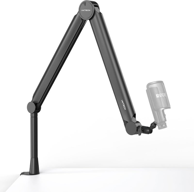 i-XTECH Premium Microphone Boom Arm with Desk Mount, 360° Rotatable, Fully Adjustable, for Podcast, Video, Gaming, Radio, Studio, Recording, Sturdy and Universal VALIANT Model - Image 1